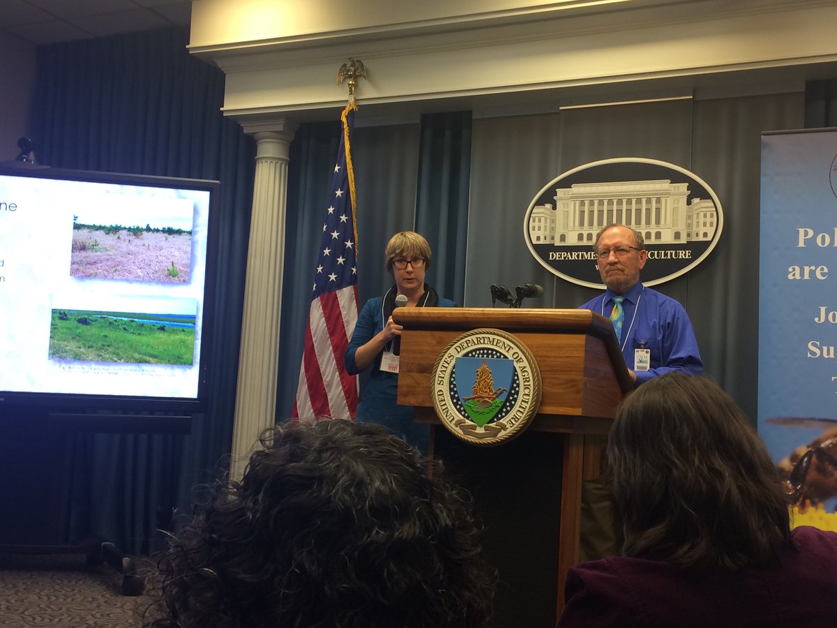 Pollinators's tweet photo. Father-daughter team, Dr Anna Hess from Minnesota DNR and Robert Hess, Wisconsin DNR (retired) on #KarnerBlue and #Monarch #butterfly recovery #NAPPC2018 https://t.co/Rkpfj8m0rc