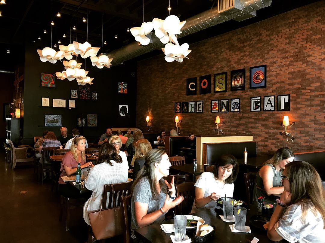 Lunch meetings. Game night. Birthday celebrations. Girls night out. Parties— large and small! All are welcome. Call us for reservations. #cosmocafeandbar 🍸🍷🥂