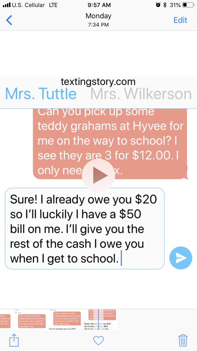 teamwilkerson's tweet photo. Using texting story app to create real life math problems for us to solve today. https://t.co/EW7aqW7gnQ