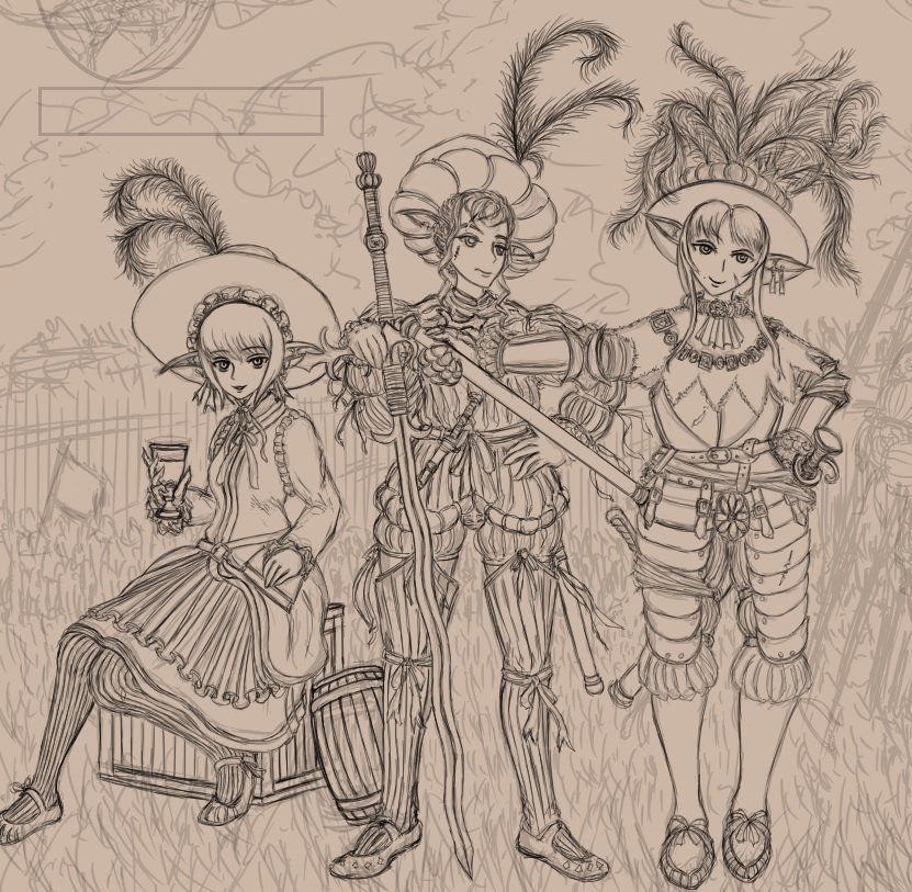 Legionarius 長槍エルフ 銃兵さんは絶対私が守るから 銃兵エルフ いや そもそもそんな危ない距離まで私が敵に近づかせないから 副官エルフ 何なのここは テーバイの伝統に則ったアレな訳 エルフの連隊は固い絆が云々 槍兵の密集隊形を