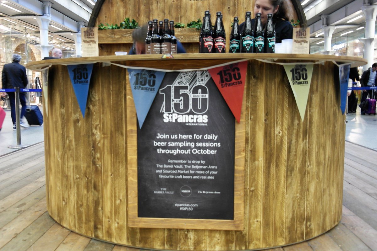 creatoruk's tweet photo. ★ On Until Sunday October 21st.
Great pics of #PopUp #Bar we #built & #installed at @StPancrasInt for creative marketing agency @brandanddeliver.
Waiting for a @Eurostar @EurostarUK?
Sample a #beer!
#StP150 #london #eurostar
#Londonislovinit #LoveLondon #87RT https://t.co/VsrxHtMc6A