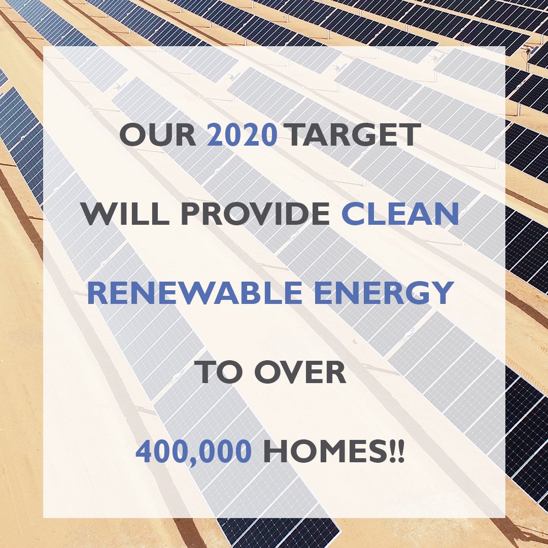 Our 2020 target to #construct and #connect 1GW of solar energy in #Australia, will provide clean renewable energy to over 400,000 homes for the next generation! #WIRSOL

#solarenergy #energyrevolution #solarnews #gridconnection