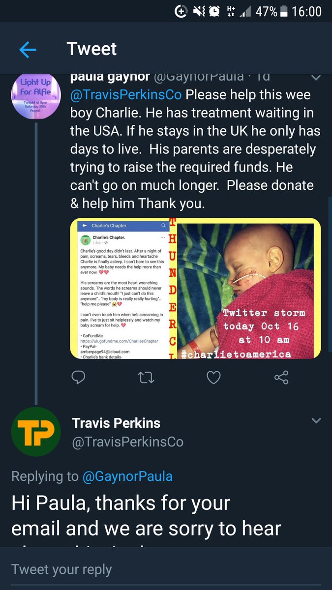 GaynorPaula's tweet photo. @hereKANYEWEST Please help Charlie Procter #charlieschapter he can get treatment in USA. If he stays in UK he only has days to live. Please help him https://t.co/7j5dJ3y48i