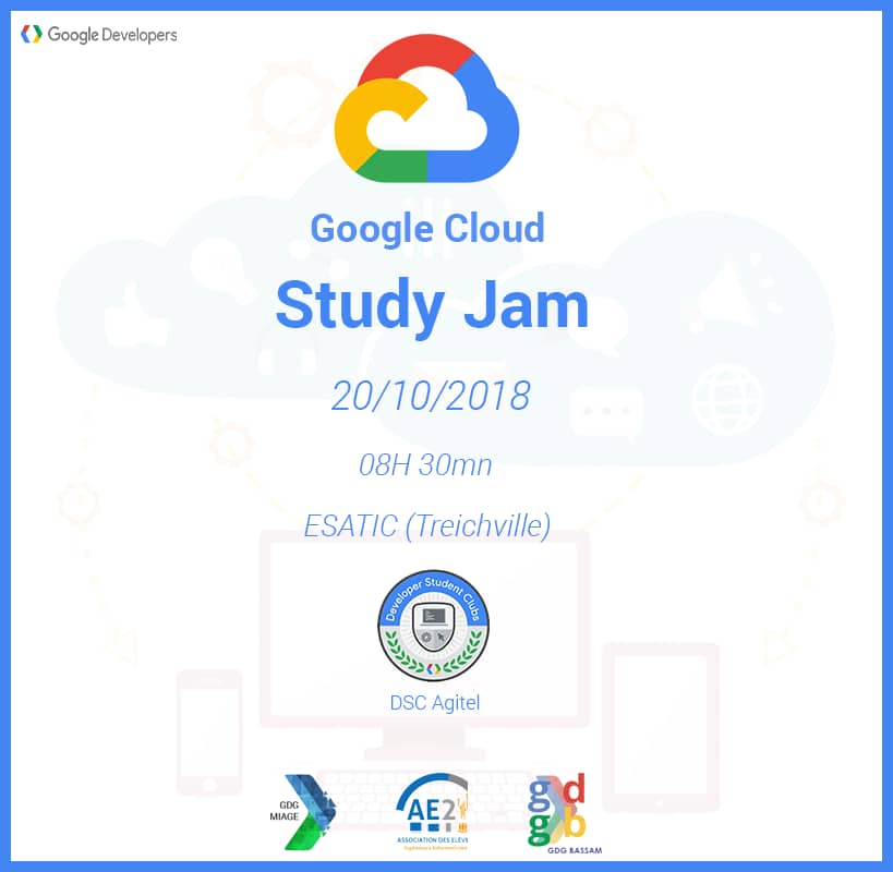 GDSCAgitel's tweet photo. #DSCAgitel vous donne rdv ce samedi pour le Google Cloud #studyjam 🔥🔥🔥
Elle est gratuite !!! On vous attend 🤗
#DSCSSA #DSCCIV @googledevs @GCPcloud @googlecloud https://t.co/7RlGS9CCHy