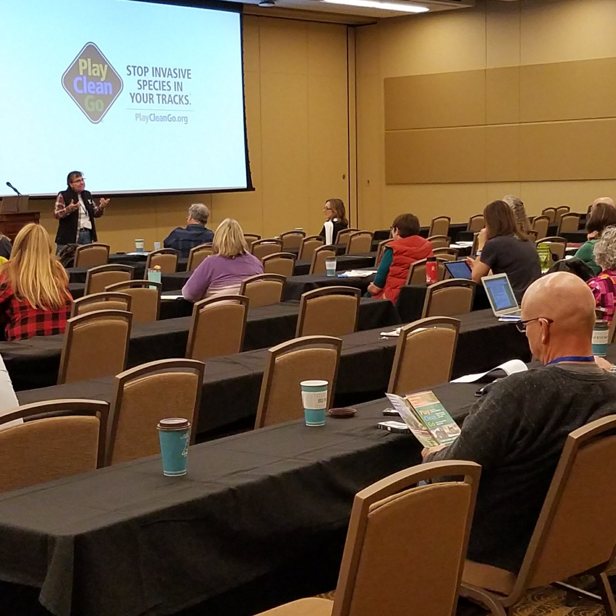 UMISC's tweet photo. #PlayCleanGo- it's about the ACTION to stop the spread of invasive species, not the identification! Enjoying these special sessions at the #UMISC @NAISMAorg #InvasiveSpeciesConference https://t.co/anoooqJRIw