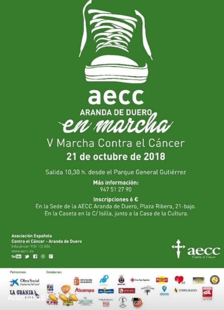 PCivilAranda's tweet photo. Este domingo, estaremos en la
"Marcha contra el Cáncer". Evita aparcar por la zona del parque General Gutiérrez.
Hagámoslo fácil!!!! https://t.co/tVYNRawGlf