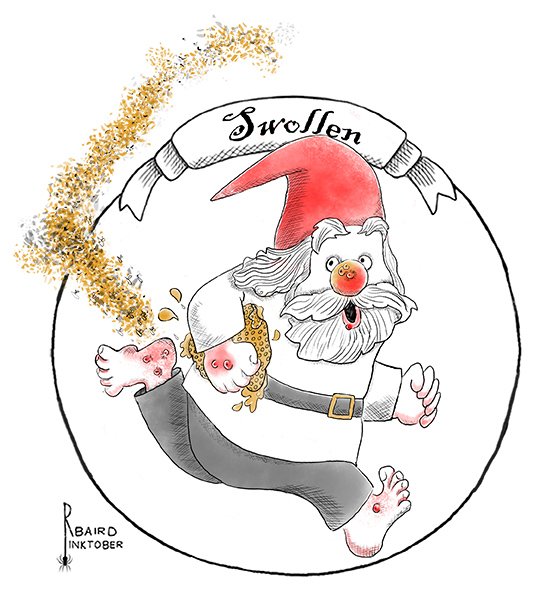 robertabaird's tweet photo. Honey is sweet, but the bee stings. _George Herbert
#Inktober #inktober2018 #swollen https://t.co/LdCZWsYHqM