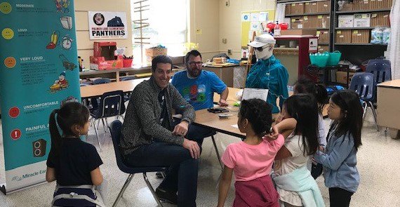 PLVolunteering's tweet photo. @PalmerLakeElem + @AmplifonHearing = students ready to learn. AND a big bunch a fun. These guys rocked it today - thank you Amplifon Plymouth Team for making VIsion &amp; Hearing Screening fun. #PLtweets #HappyEars #BlackHoleImploding https://t.co/2K7lpS0non
