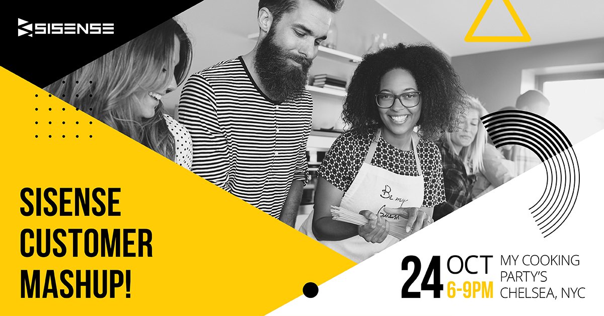 Sisense's tweet photo. We'll be cooking up a storm at our first Customer Mashup- a fun, intimate group event where you can meet and mingle with other Sisense customers! Our first stop? NYC! ๐ฝ #meetup #customermeetup #analytics #businessintelligence https://t.co/JwQDk7RHWe