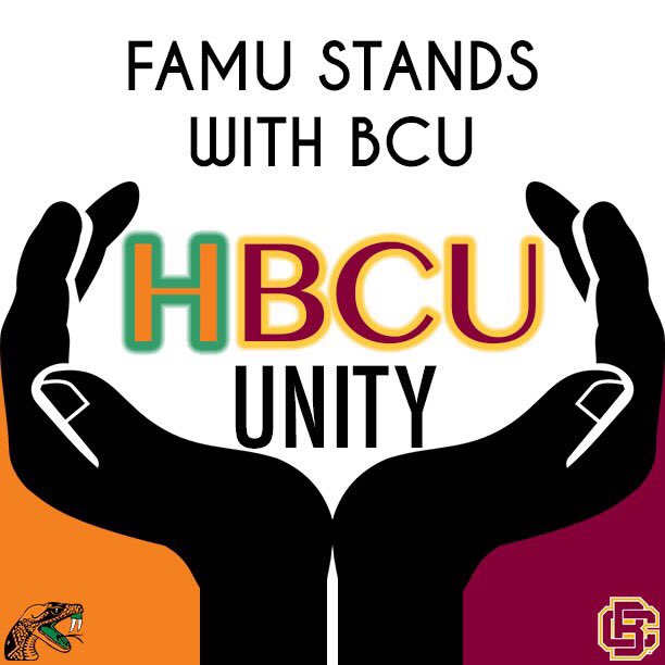 The Campus Activities Board at Florida A&M University stands with the students, faculty, and staff at Bethune Cookman University! We stand with you in unity during your time of need! 🐍🐯 #HbcuStrong #HbcuUnity #HailMary #BCU #FAMU #DefeatTheBOT