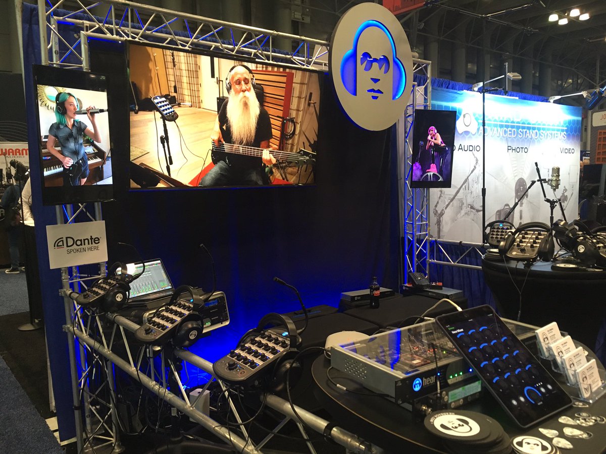 Hear_Back's tweet photo. Setup for the AES 2018 show in NYC. Displaying a photo of Tiffany Stringer (American Idol) who we actually met at an AES show a couple years ago. She helped us beta test the new SwitchBack M8RX. Come check it out!! #switchbackM8RX #AES #AES2018 #AESshow #AES2018show https://t.co/Cpva7cbsPH