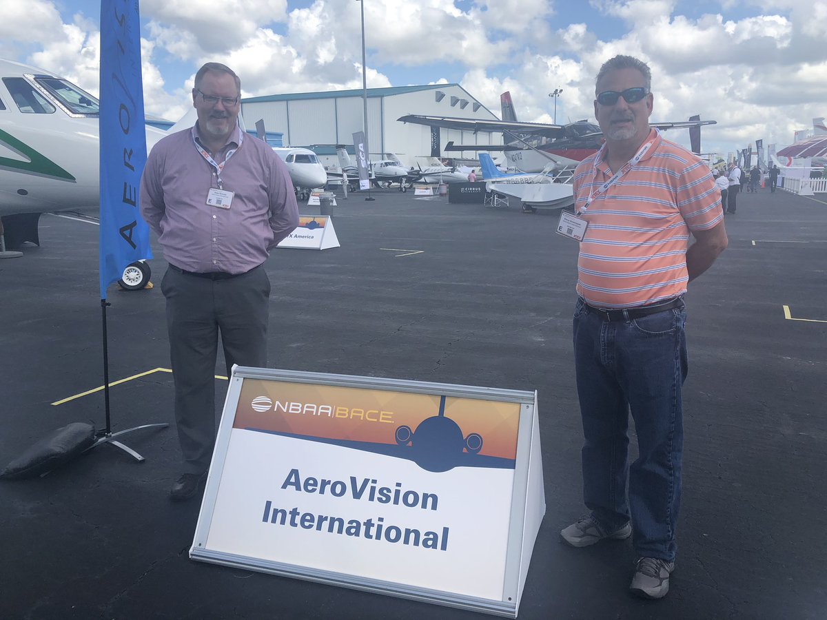 AeroVisionInt's tweet photo. Day 2 at #NBAA2018 Static Display is in full swing!  Stop by our exhibit today 3-5pm and join us for hors d’oeuvres and cocktails!  ✈️🍤🥂 #bizav #orlando https://t.co/sqfY2De3RC