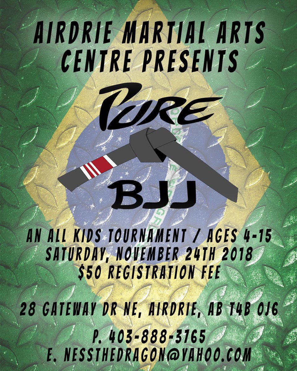 Bellegardesdrg's tweet photo. Lots Going On at The AMAC! Be Sure to Check Out the KIDS Only ‘OPEN’ BJJ🥋Tournament November 24!! Registrations start Monday Oct 22! W/ GII Only!! #bjjkids #bjjinairdrie #martialartkids #ooossss🥋👊🏽💥 #thisishowwedoit #keepingkidsactive #fitkids https://t.co/XlSpnMi0n6