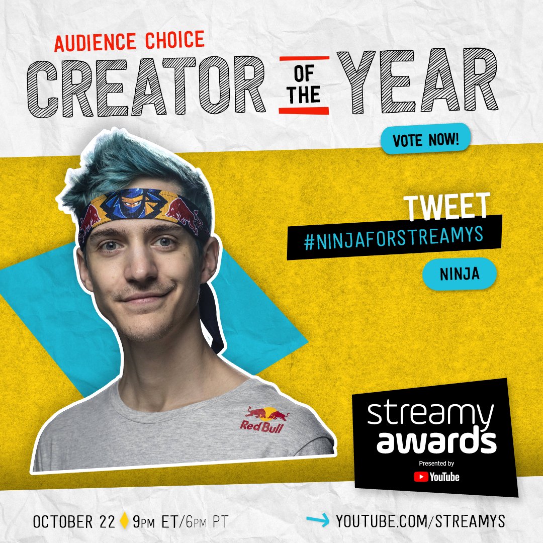 Streamy Awards on Twitter "If you want Ninja to take home Creator of