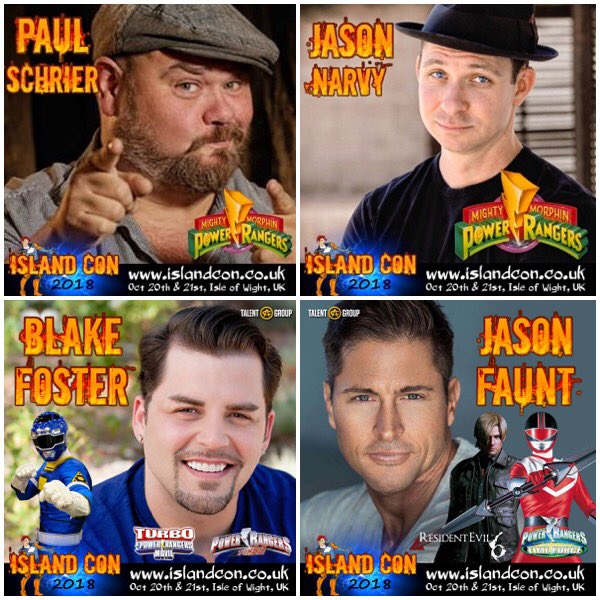 hmtalent's tweet photo. 🚨 #PowerRangers fans, mark your calendars 📆 @TheJasonFaunt @blakeafoster @SchrierPaul and #JasonNarvy are headed to the UK THIS WEEKEND for #IslandCon October 20-21 in Isle of Wight, UK‼️ Can’t wait to meet everyone! 🇬🇧🏝🇬🇧 #PowerRangers #ACTalentGroup https://t.co/tuw8gosPh0