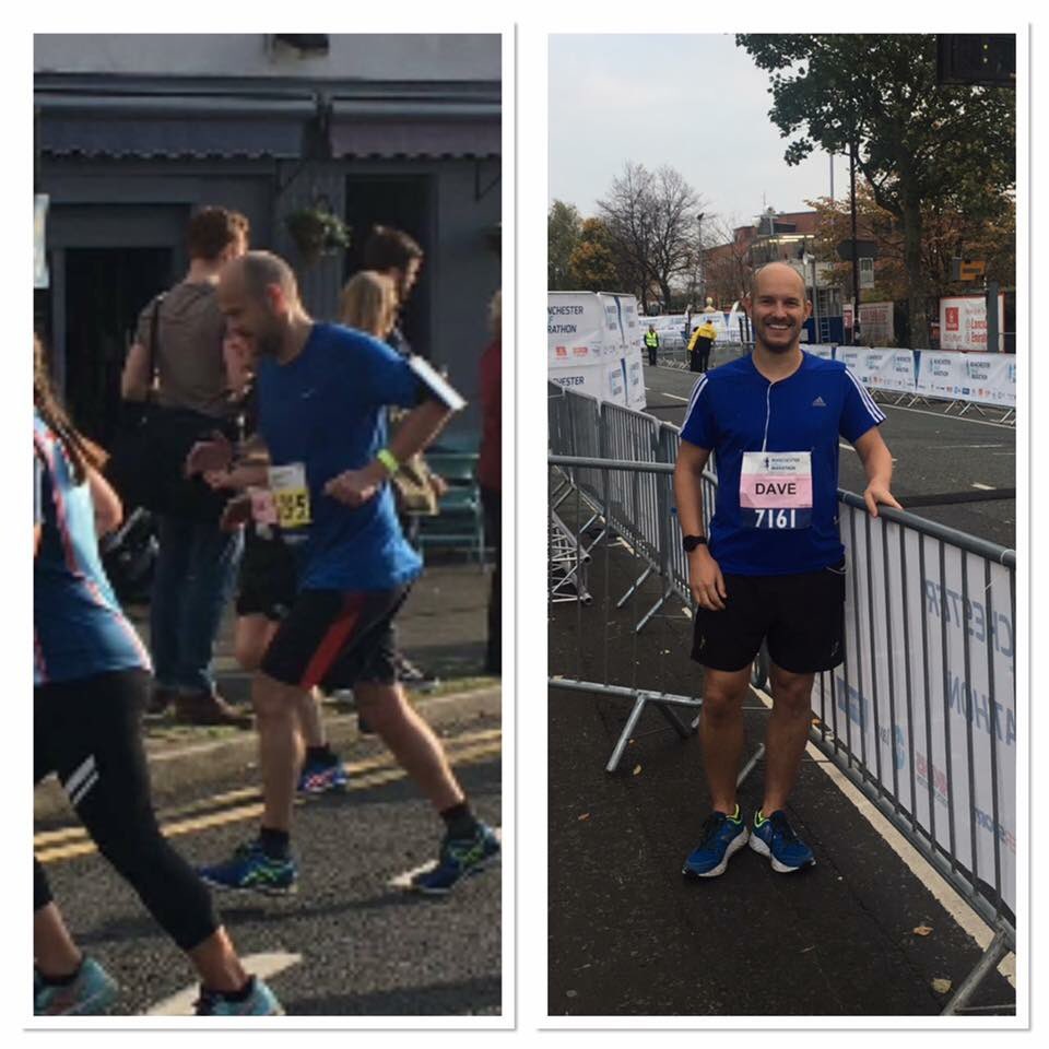 SamLawr3's tweet photo. Came up on timehop today....throwback to last years @ManchesterHalf where we discovered my husband had a running twin!! π #realdave #fakedave #running https://t.co/o9PNIygFw2
