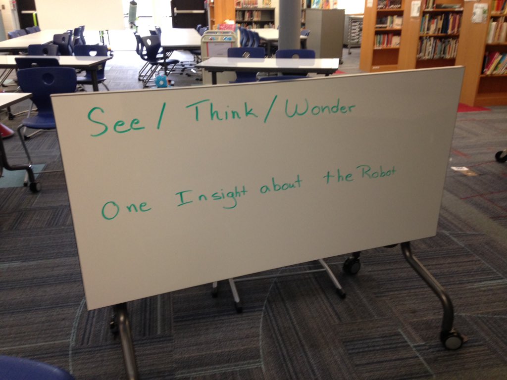 entwist412's tweet image. Not your grandma's library! #codingrobots #whiteboardtablescolaboration #wleced @CommerceElem #CommerceElem @WalledLkSchools