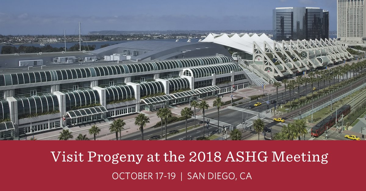 Progeny's tweet photo. Stop by booth 606 at #ASHG18 in San Diego, CA, for information on our new high-risk screening tools and genetic test ordering capabilities. https://t.co/ewd0v6dAwC #CancerResearch #genetictesting https://t.co/t7AE5FY7bh