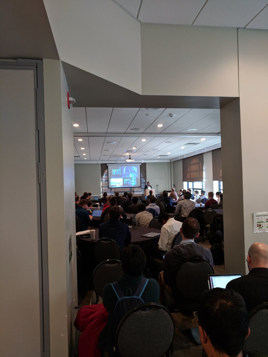 DARS2018Boulder's tweet photo. Another packed keynote at #DARS2018, this time from Julien Bourgeois. If you arrived late, the room may need to self-reconfigure to make room for you. Fortunately, Julien's Claytronics may be able to help model how we would get that done! https://t.co/R2od6GvYpY