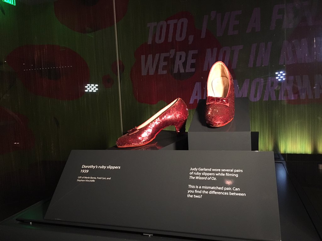 JennifermunozTV's tweet photo. The Ruby Slippers from the Wizard of Oz are back at @amhistorymuseum And they look better than ever ! #KeepThemRuby https://t.co/TdAaDWmeyA