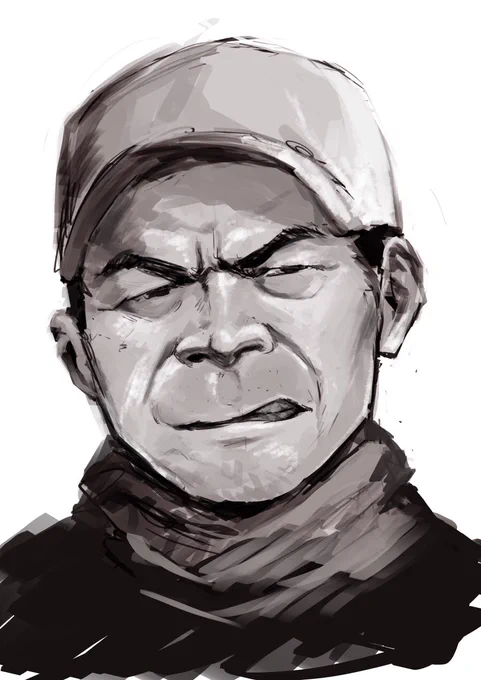 描きやすい造形してるとは思うんですが、やっぱり似顔絵はなかなかに難しいですね…>今年でD1グランプリを引退するドリフト界のレジェンド野村謙さんをお願いします  #odaibako_hora_liar 