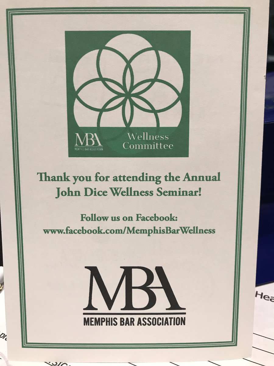 MaureenTHolland's tweet photo. @MemphisBar Enjoying the John Dice Wellness Seminar. Our firm is one of the sponsors. #AttorneyWellness
#MetalDetox https://t.co/RUqKuh7uMh