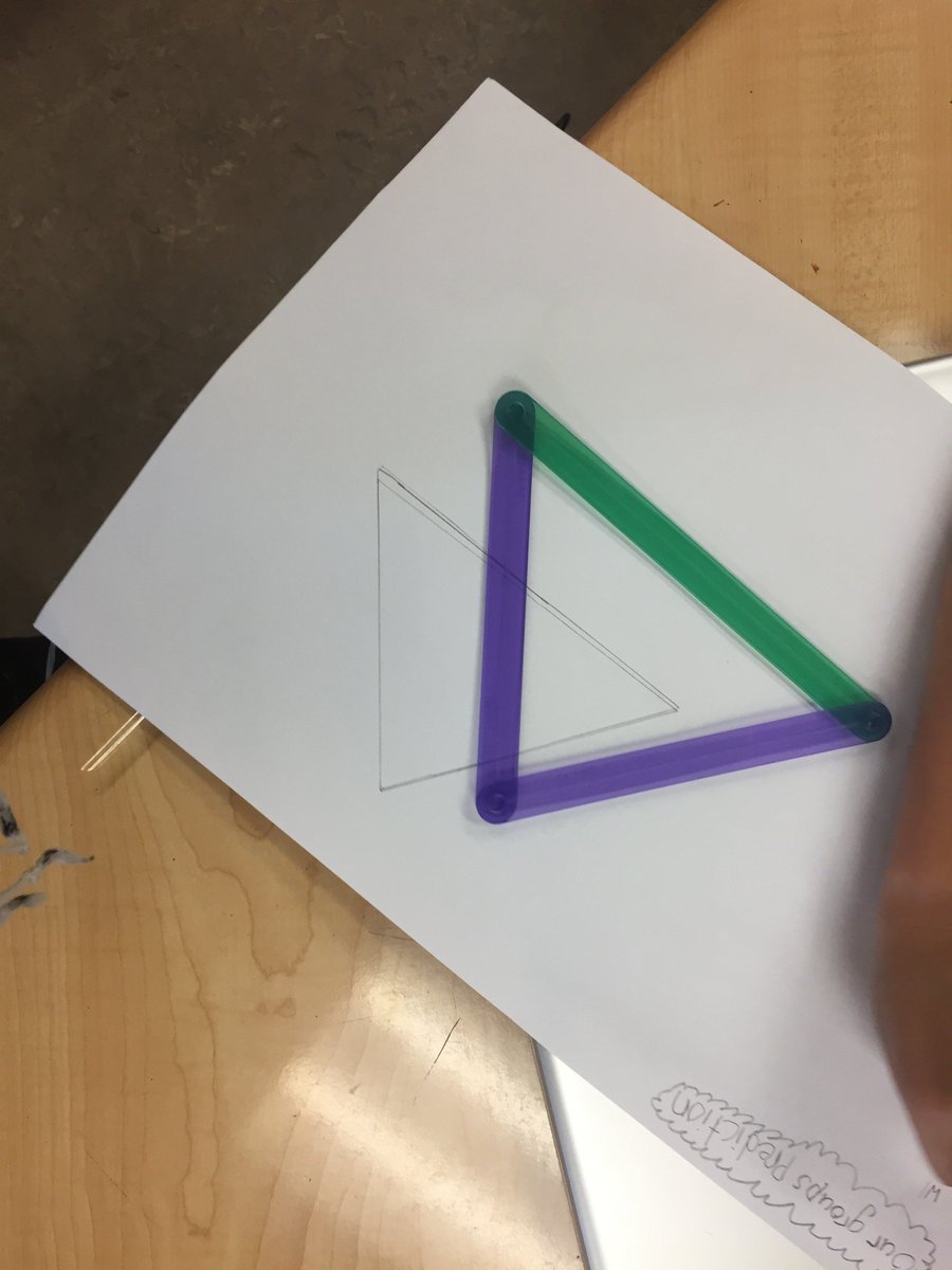Ms_K_Larson's tweet photo. Grade six  working with Anglegs! Make a prediction about triangles, test your prediction then write a triangle rule! @EastLakeRVS @smpt_11 https://t.co/Ppaf6rRmpD
