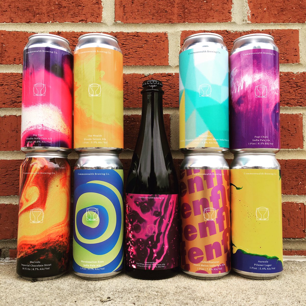 Just got in a ton of great beer from <a href="/CWBrewCo/">Commonwealth Brewing</a>
Marshmallow Eyes
Marvolo
Hofenflusterer
Tessellate
Amarinthe
The Wealth
Aureole 
Big Papi 
Papi Chulo

#hoptotheyard and check em out!