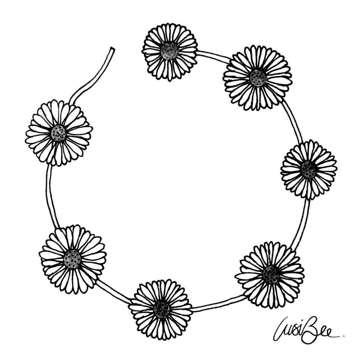 black and white flower drawing  Clip Art Library