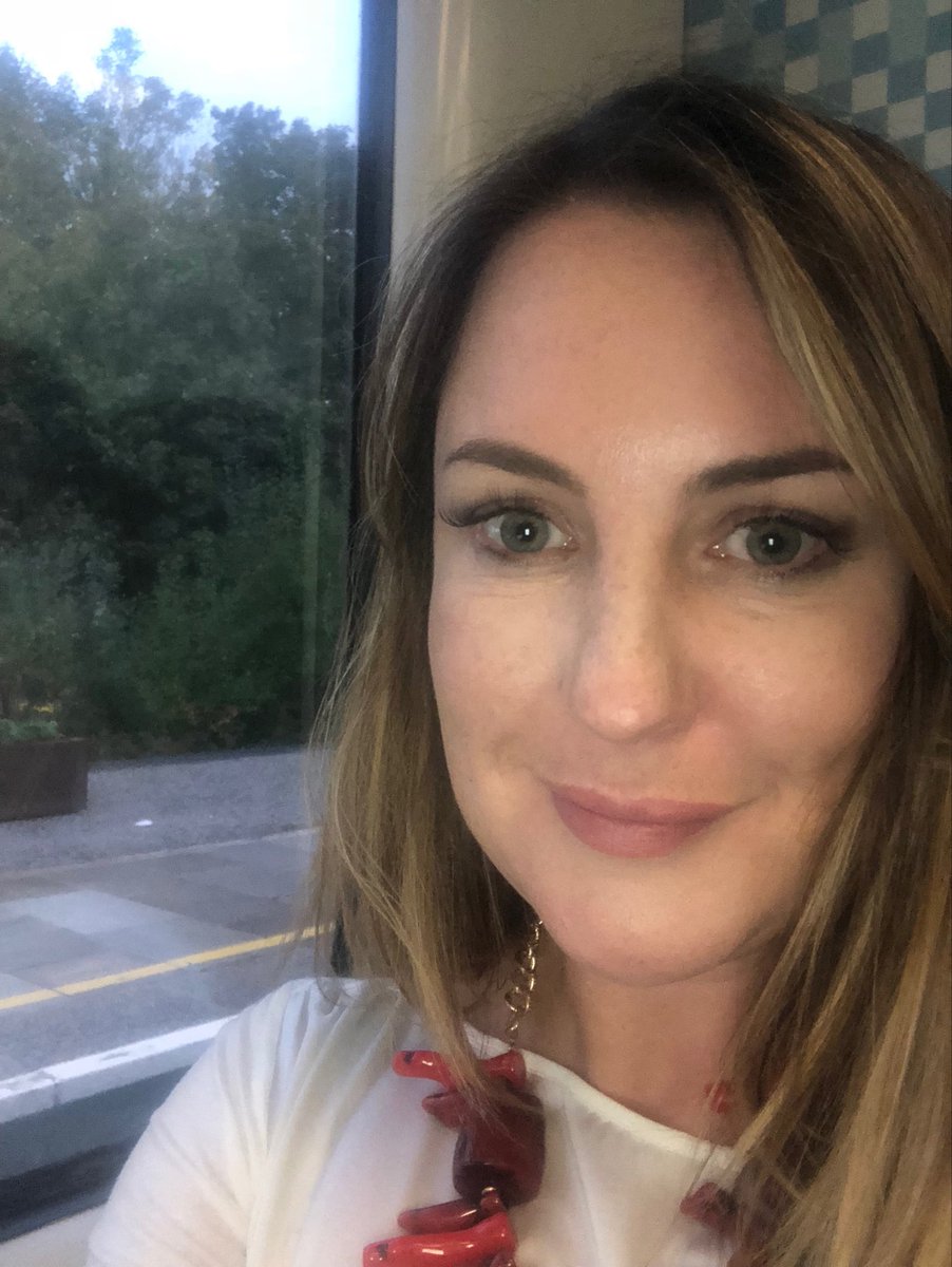 sophiehowe's tweet photo. Sussing out the new ⁦@transport_wales⁩ trains up to North Wales this evening. The good news is I have a table and a plug but I’m looking forward to what’s to come form the rail contract. Let us know how you’re travelling to and from work today #TransportOctober https://t.co/HLLsZaQwau