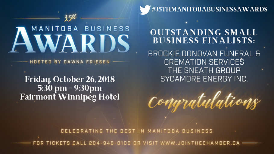 mbchambersofcom's tweet photo. Congratulations to #35thManitobaBusinessAwards finalists #BrockieDonavan @SKIN_CLINICS_MD @robyn_sneath @sycamoreenergy for Outstanding Small Business. Meet all the finalists and register for @mbchambersofcom  premier gala evening hosted by @DFriesenGlobal https://t.co/3YDykNloNy https://t.co/kW42eEiEV9