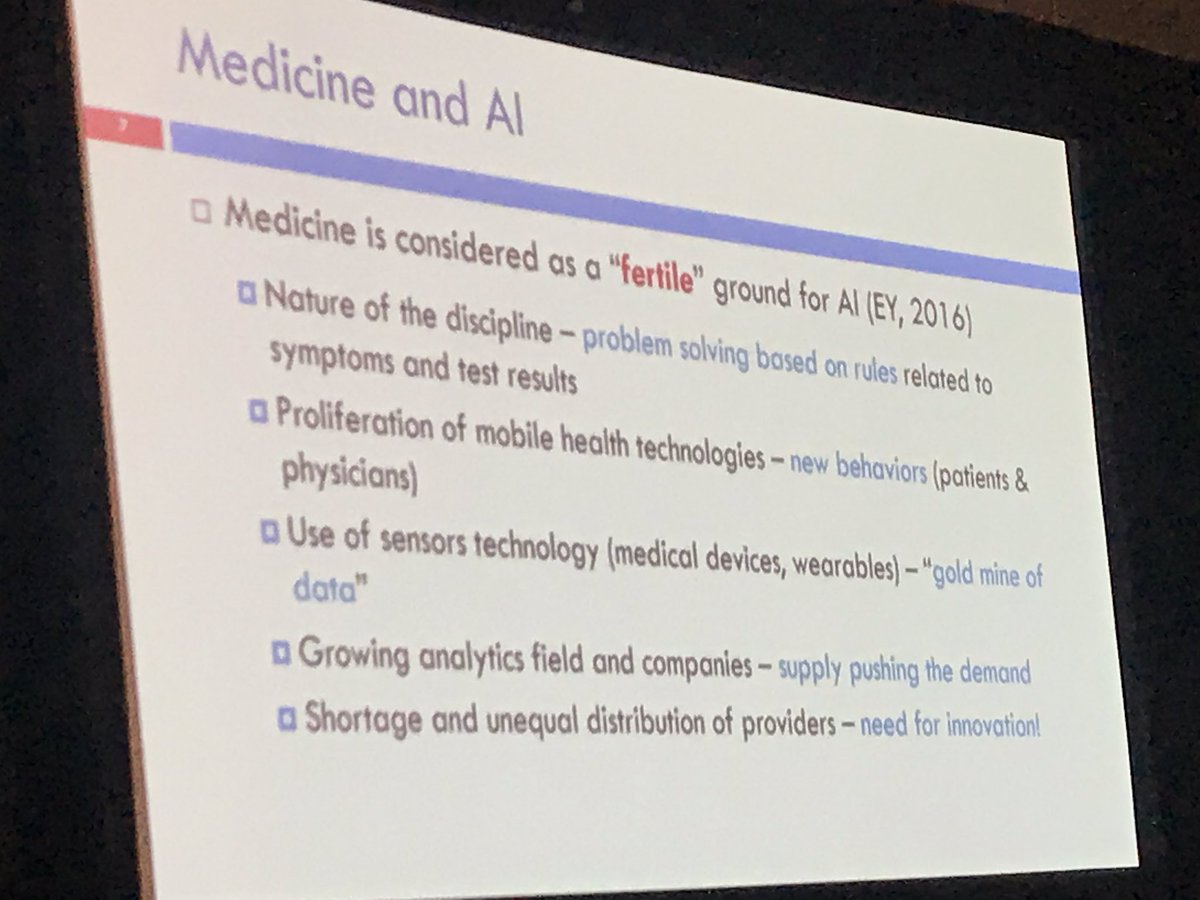 vernnaik's tweet photo. The market for AI is “fertile”, but being driven by vendors not healthcare and physicians. Reminds me that “if we aren’t at the table, we are gonna be on the menu” and ultimately, patients will suffer. Dr M Jaana enlightening #IMELF2018 @Royal_College #icre2018 @Telfer_uOttawa https://t.co/IOIgS5PblT