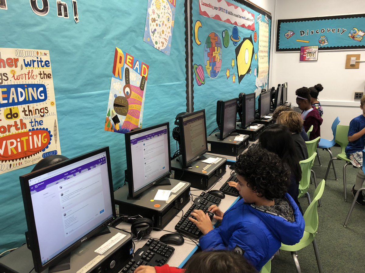 SPIRIT_LB's tweet photo. After viewing video of last week’s team challenge, Ss are using IB trait #reflective by thoughtfully reviewing experiences on #GoogleClassroom. Ss cite time and material management as well as group dynamics. They also are discussing which #IBTraits they used. #proudtobeLB https://t.co/wIvEtGLG1D