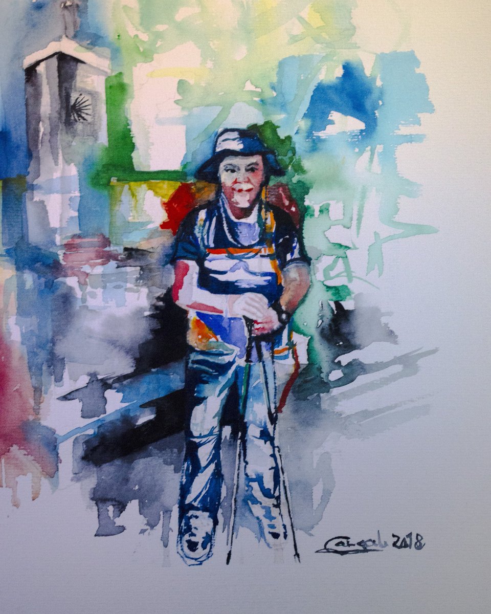 Elaboramos a la carta tu #retrato como peregrino en el  Camino de Santiago, #paisajes , #albergues #monumentos, etc. Contacta para información . Te gustará ! #peregrinos #pilgrims #caminodesantiago