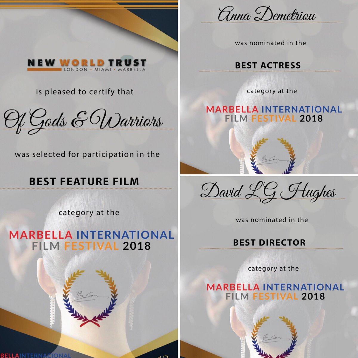 Thank you @MIFFLive for the nominations! BEST ACTRESS @Anna__Demetriou BEST DIRECTOR @davidlghughes and @ofGods_Warriors in the category for BEST FILM #seizeyourdestiny #VikingDestiny