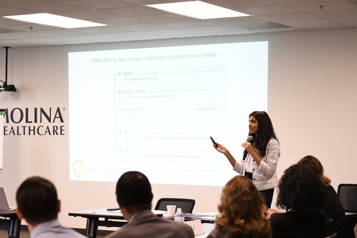 sbcountyph's tweet photo. Dr. Sahiti Bhaskara discusses the County's oral needs assessment.
#oralhealth #dentistry #health #publichealth #thisispublichealth #sanbernardinocounty #sbcdph
@Center4OralHlth https://t.co/oXKSrtBdmP