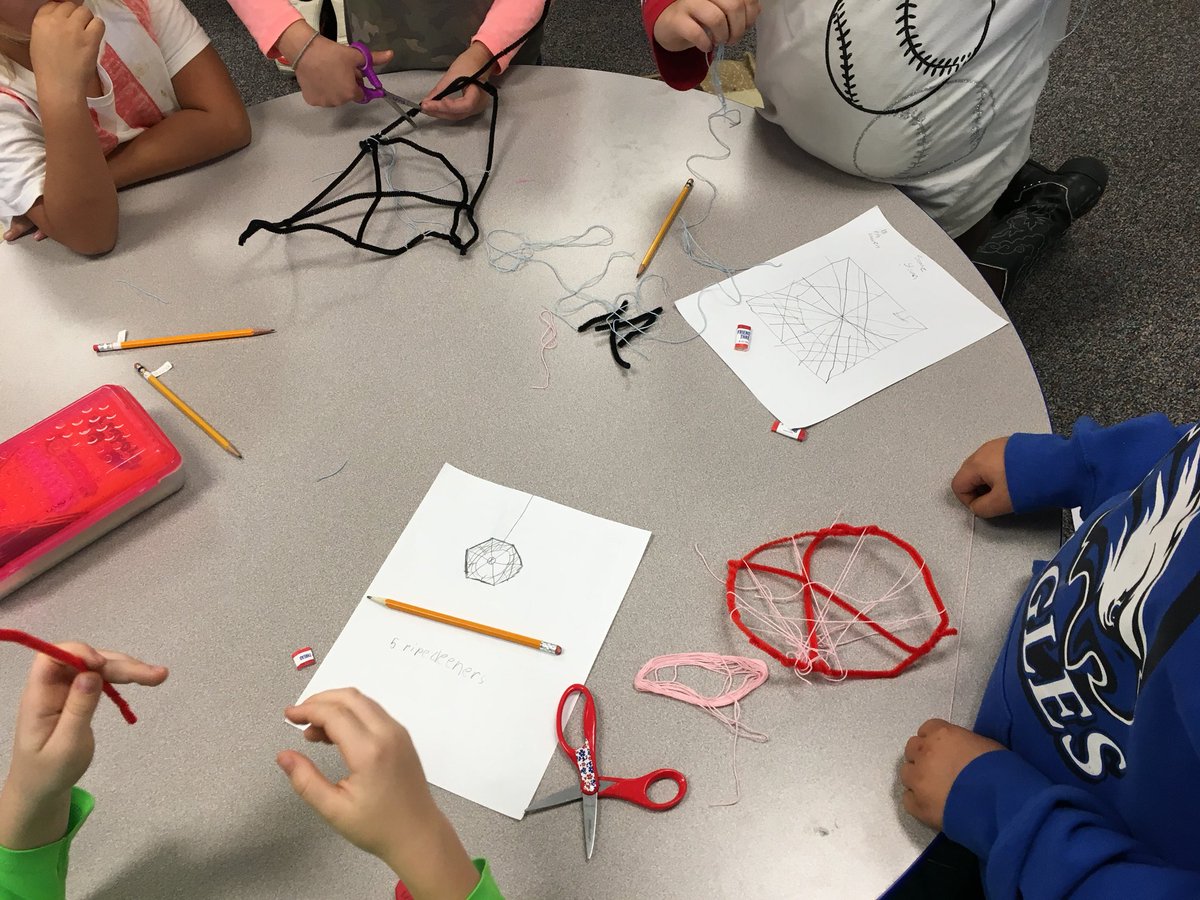 misscramer4's tweet photo. 2nd and 4th grade working together to try to create a web that would catch the most creatures. They had a lot of fun doing it and we had a three way tie for catching 45 out of 50! @MissHeim2 #usd303 https://t.co/jiWvyMog6p