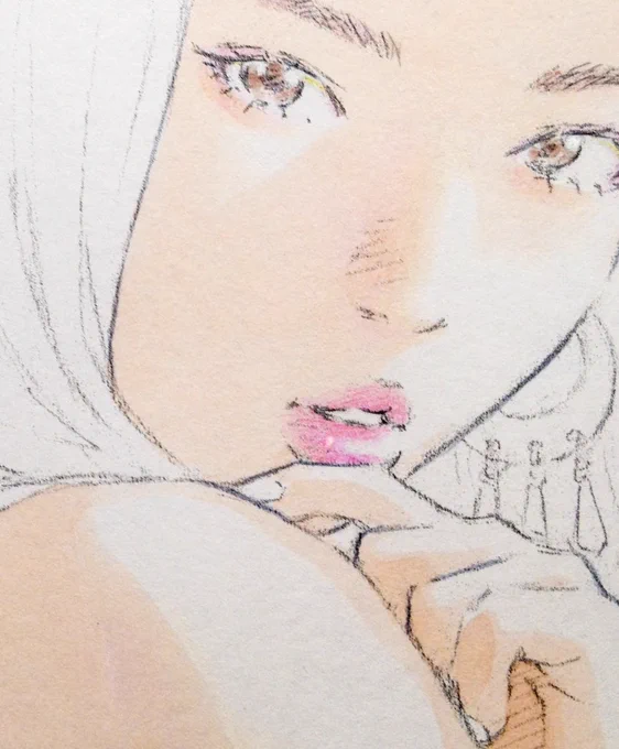 画材を変えて試し塗り。 