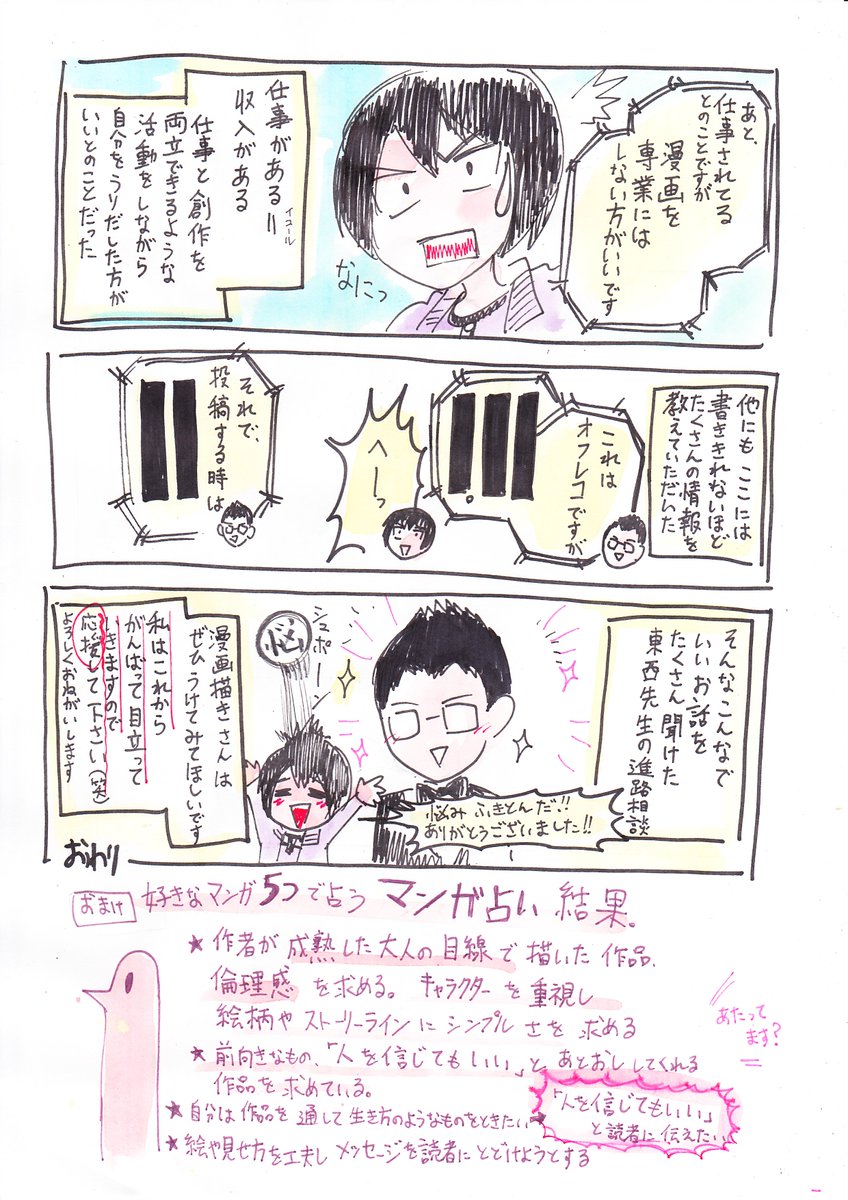 漫画ソムリエ東西サキのマンガ持ち込み先 進路相談レポ漫画とイラスト まとめ 2ページ目 Togetter