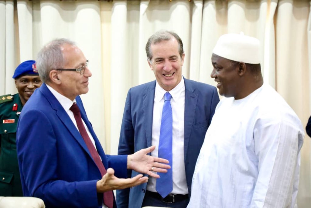 BarrowPresident's tweet image. I was happy to receive the Ambassador of France to The Gambia, His Excellency, Christophe Bigot, in my office at the State House in Banjul. 
Christophe is a good friend of The Gambia who’s supported our effort of building the “new Gambia”.