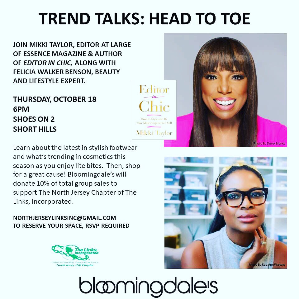 IAmMikkiTaylor's tweet photo. “Looking“done” is over & out. Now creatively injecting personality into a look, that’s another thing entirely.” ~Mikki-ism Hope to see you at “Trend Talks” Bloomingdale’s Short Hills! I’ll be signing copies of my passion piece, #EditorinChic & talking all things beauty & style! https://t.co/hbVMzZ0F9A