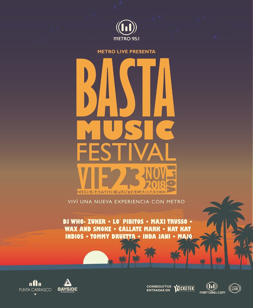 ¡Esto es real!
Un festival 🎪
Más de 10 artistas 🎼
Entradas: ticketek.com.ar/basta-music-fe… 🎟️🎟️🎟️🎟️🎟️🎟️🎟️
