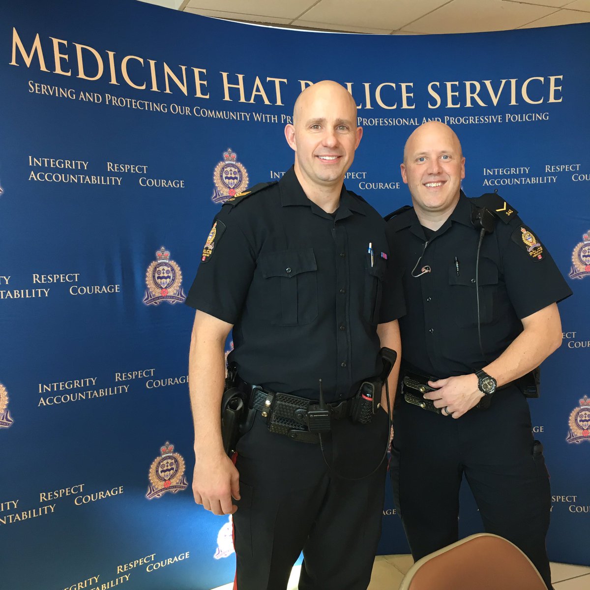 my96fm's tweet photo. Find out what it takes to join the @medhatpolice They are here at the @MHCollege Career Expo #police #medhat #career https://t.co/7eqJ1b4OMv