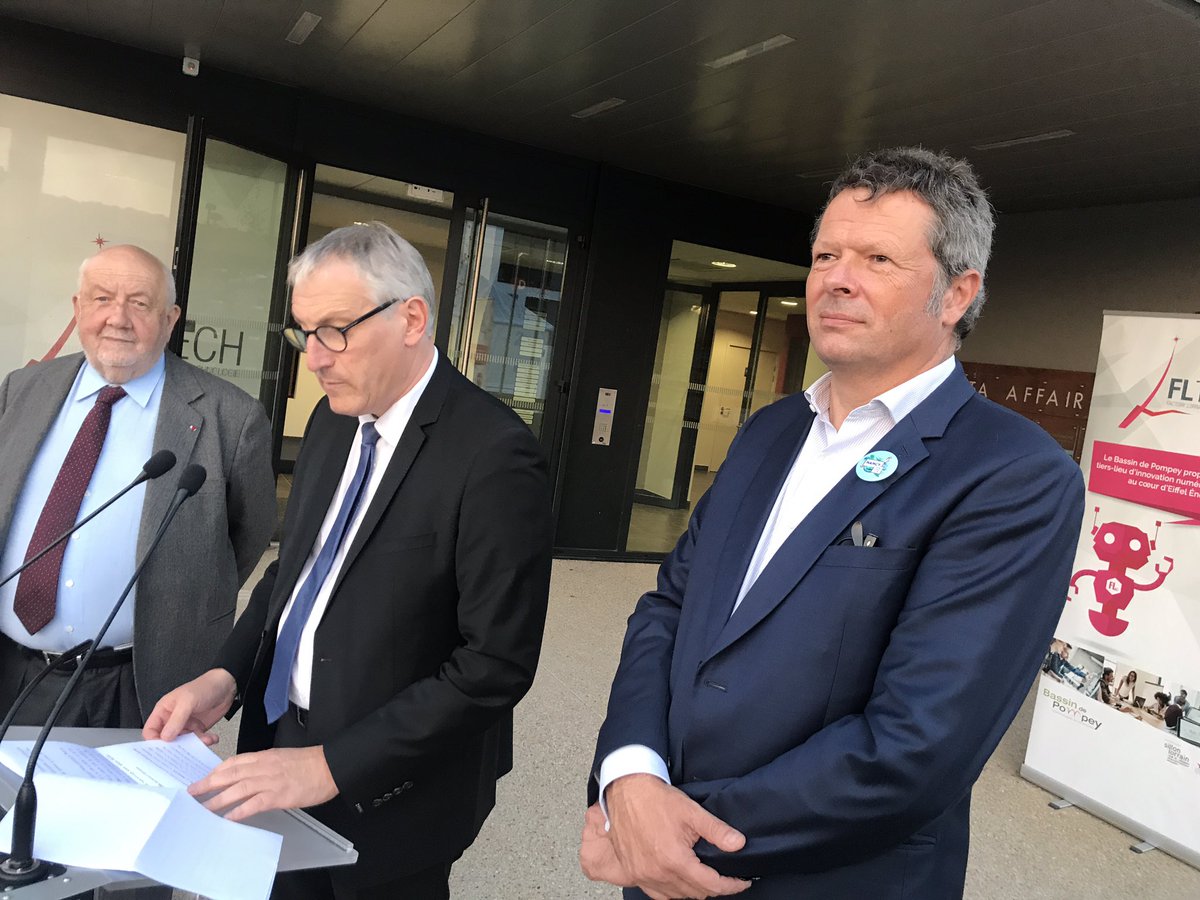 JLBOHL's tweet image. Belle inauguration de #FLTech nouvelle pépite de @Lorntech du Sillon Lorrain à la CC du Bassin de Pompey @regiongrandest