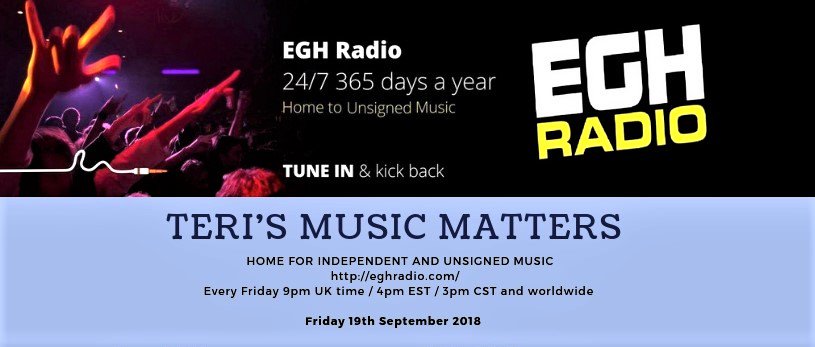 【19.10.18】
Tune in to <a href="/EGHRadio/">EGH Radio</a> 9pmUK time this Friday, enjoy the fresh unique sound on Teri's #MusicMatters 🎧eghradio.com/player_stream/
feat
<a href="/TheEffectUK/">The Effect</a>
<a href="/Primes_Official/">Prime Token</a>
<a href="/TheSurvivalCode/">The Survival Code</a>
<a href="/downcastuk/">downcast</a>
#NewMusicAlert #independent #unsigned #EGHRocks
Details facebook.com/MusicMattersWi…