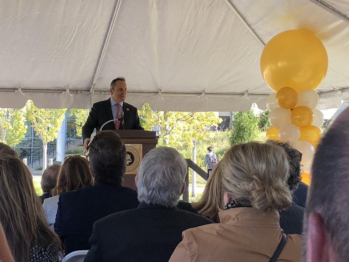 Governor Bevin addressing the large crowd at the NKU Health Innovation Center ribbon cutting event. Exciting day for NKU and the region! @nkuedu @GovMattBevin #NKY #GreaterCincinnati #workforce