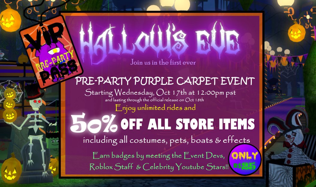 Roblox Developer Relations On Twitter T Minus 1 Hr Until You Can Get Early Access To The Roblox Halloween Game For Just 25r You Can Jump Into The 2018 Halloween Game Early Take - just purple roblox