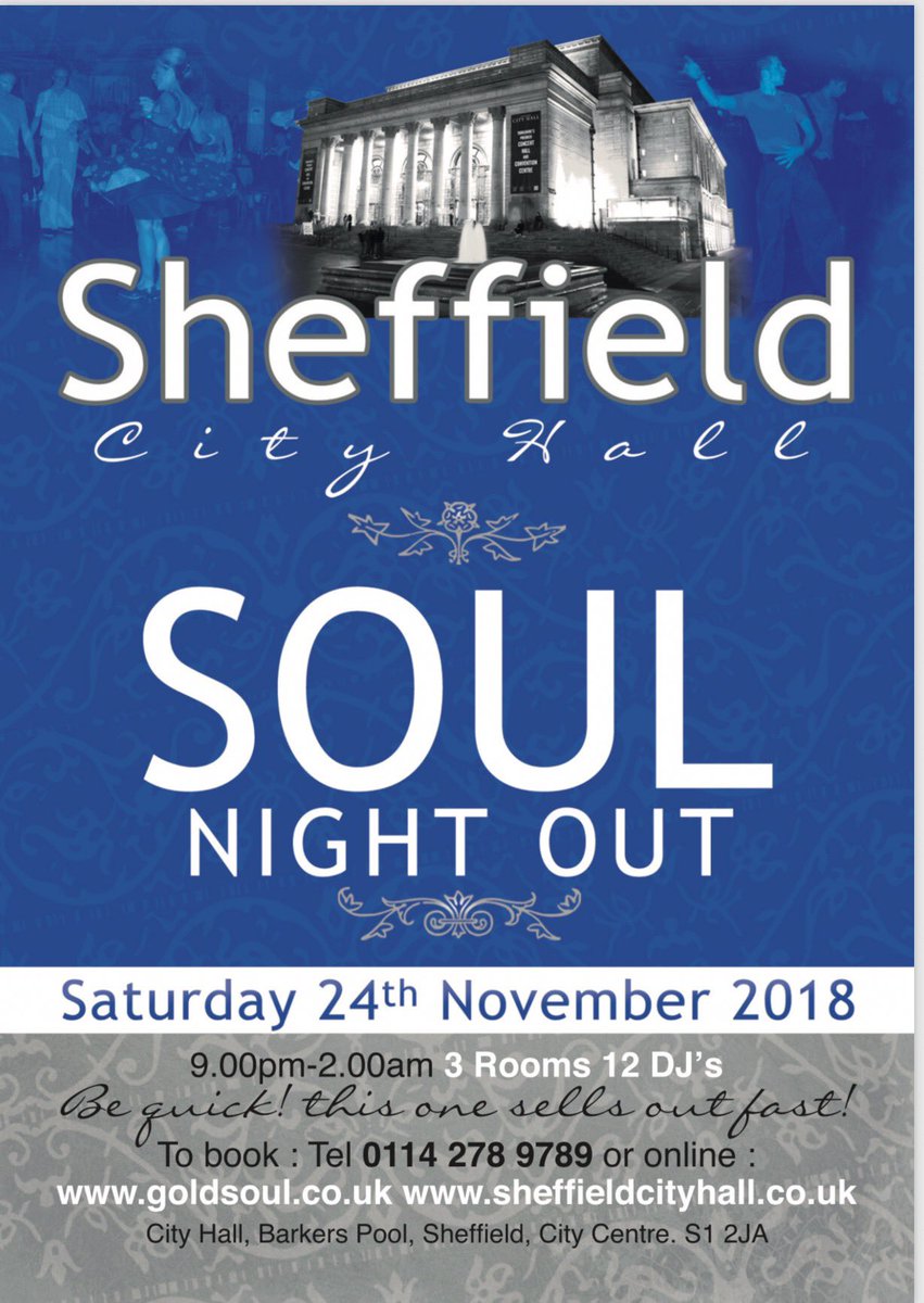 goldsoulevent's tweet photo. Tickets on sale @SheffCityHall with @goldsoulevent Nov 24th #sheffield #northernsoul #Motown https://t.co/8PZVWgjew9