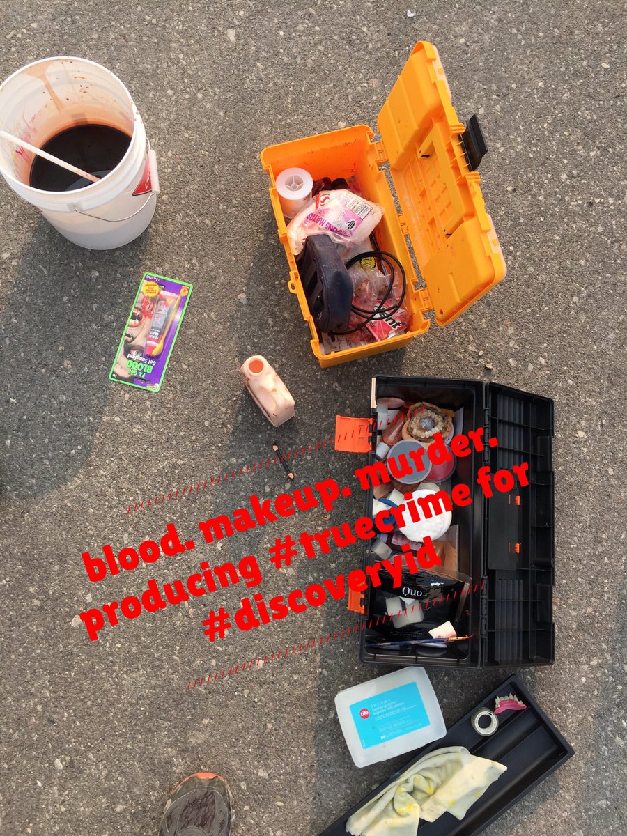 Producing TV can get a little messy at times. #murder #bucketofblood. #truecrime #discoveryid #producerlife