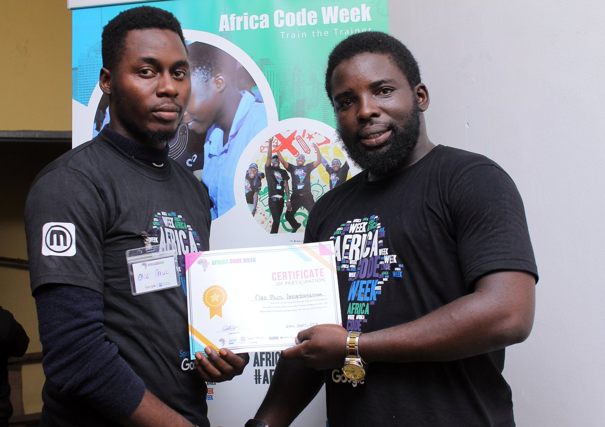 TobyCodes's tweet photo. Africa Code Week 2018 TTT. Coding is the new language! Thank you @GoogleAfrica @sap4good @AfricaCodeWeek @SAPAfrica @GoogleForEdu @euidem #GlobalGoals #SDG4 #SDG8 #SDG17 #sap4good #digitalskills #coding #AfricaCodeWeek #Code #GrowWithGoogle #GoogleDigitalSkills #euidem https://t.co/GIZoqeZ1Uk